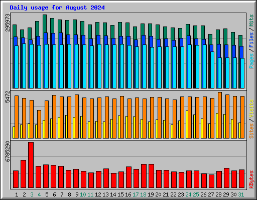 Daily usage for August 2024